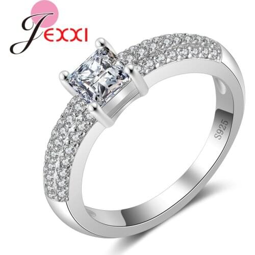 Exquisite Wedding Jewelry Accessories 925 Sterling Silver Romantic Promise Finger Rings For Charming Women