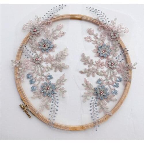 1 PC New Style Bump Color Stereo Decal Nail Bead Lace DIY Dress Adornment Childrens Wear Lace Fabric Embroidery Patch