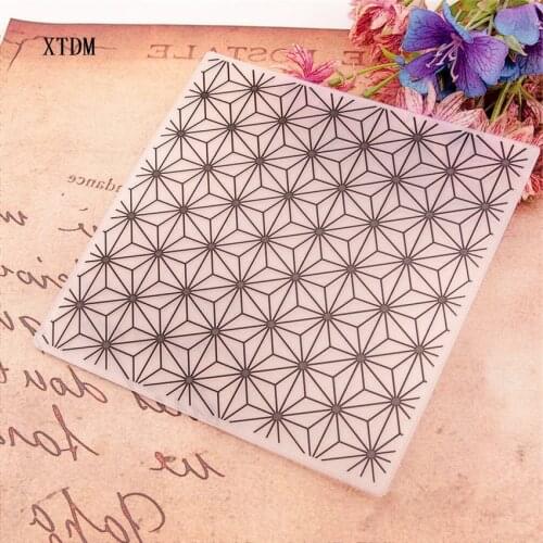 15x15cm The star line Birthday wreath Embossing folders Plastic Scrapbooking DIY Template Fondant Cake Photo Album Card Making