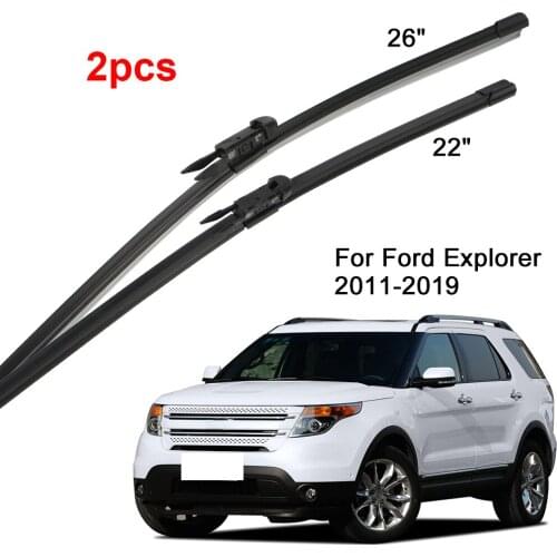 2pcs Front Windshield Wiper Blades Windscreen Wipers Replacement 26" 22" Error Free Car Accessories For Ford Explorer 2011-2019