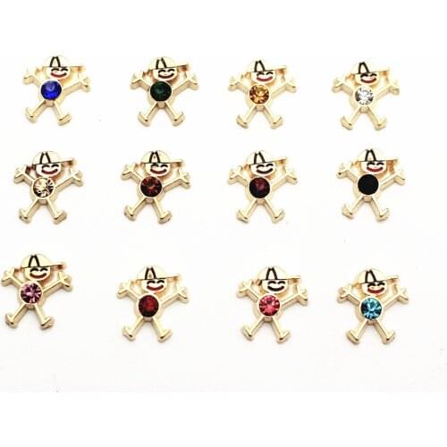 20Pcs/Lot Mixed Color Gold Silver Boy Floating Charms Hand-made DIY for Glass Lockets
