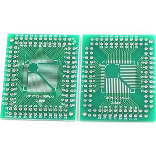 5pcs Fqfp tqfp 32 44 64 80 100 lqfp smd keysets Adapter PCB Board Converter Plate 0.5/0.8 mm