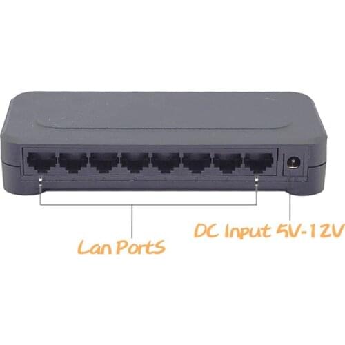 8 Port 10/100Mbps Fast Network Ethernet Switch Hub Support Computer PC Tablet Company Camera LED Screen Share Data