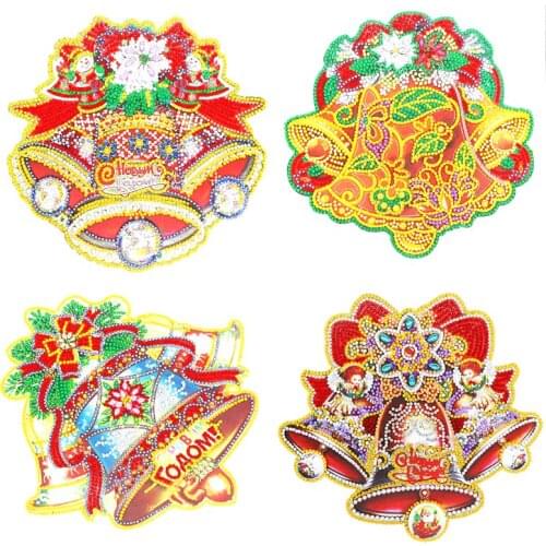 5D DIY Special Shaped Diamond Painting Four Seasons Tree Shaped Crystal Rhinestone Embroidery Home Decoration Bell Christmas Kit