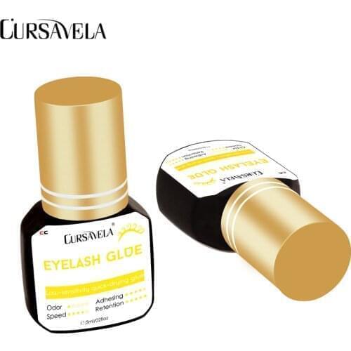 Cursavela Quick Dry Non-irritating Eyelashes Adhesive Professional Eyelashes Glue 10ml Black Lashes Extensions Glue Makeup Tool