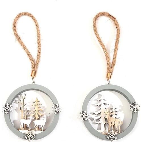 Wood Hanging Decor Stylish Exquisite Creative Cute Christmas Tree Festive Pendant Excellent Workmanship Visual Effect Ornament