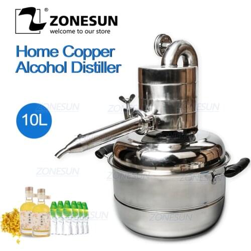 ZONESUN 10L Distiller Bar Household Facilities Wine Limbeck Distilled Water Large Capacity Vodka Maker Brew Alcohol Whisky