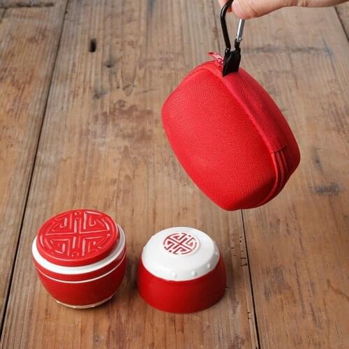 Travel tea set set ceramic kung fu tea set portable one pot two cups with filter tea cup wedding gift