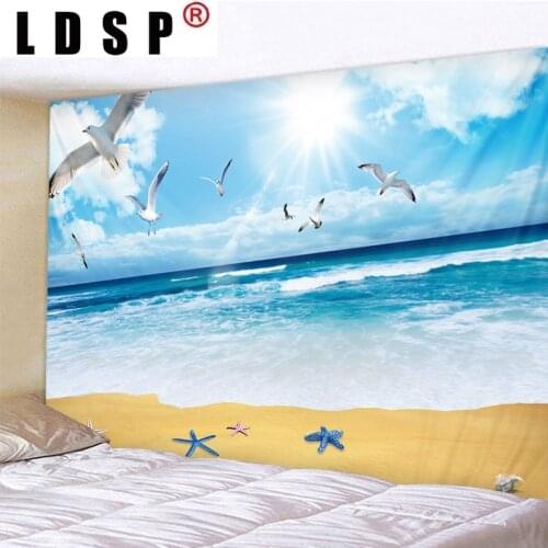 LDSP Ocean Seagull Tapestry Wall Hanging Wall Covering Rugs Background Cloth Beach Mat Blanket Art Home Decor Landscape