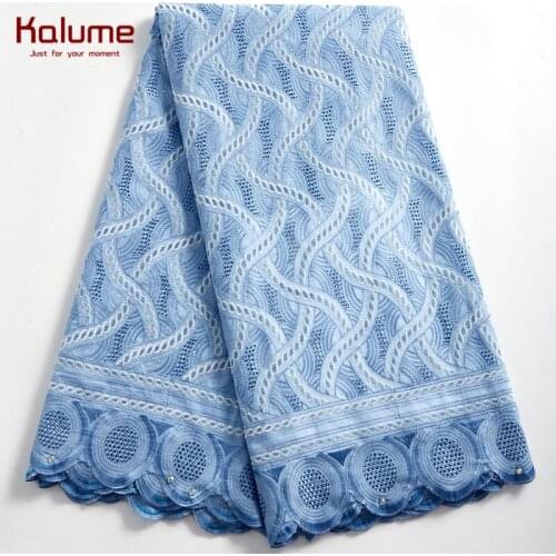 Kalume African Lace Fabric High Quality Nigerian Cotton Lace Fabric Stone Swiss Voile Lace Fabric In Switzerland For Party H2342