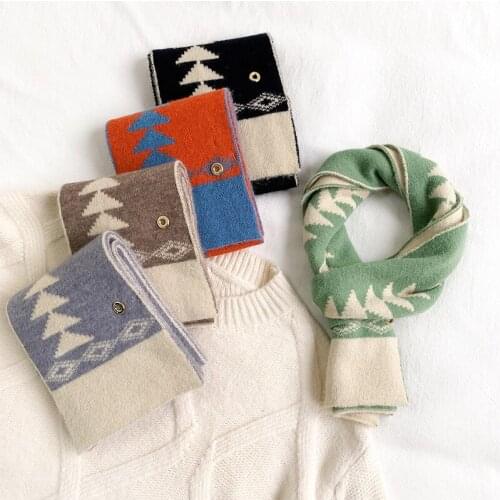 KOI LEAPING Korean version of the new fashion scarf womens warm knitted woolen student scarf long thick holiday gift