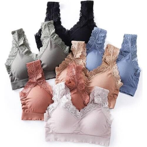 Lace Sexy Bra Womens Lingerie Brassiere Comfortable Wireless Underwear Bra Big Size Bralette Top for Girls Homewear 2pcs Lot