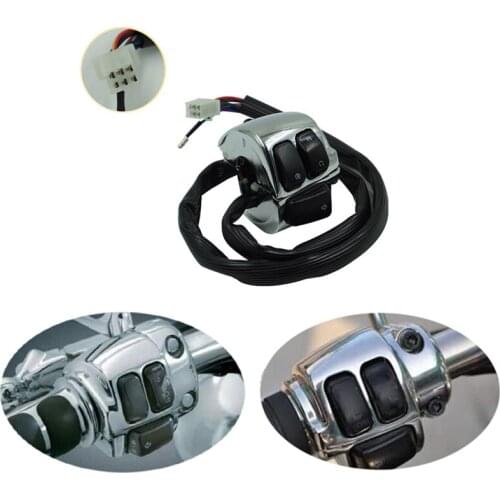 Left+Right Motorcycle 25mm Handlebar Control Switch Wiring Harness Horn Turn Signal Light Switch for Harley Davidson Sportster