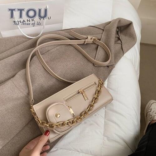 Fashion Square Pure Color Women Shoulder Bags Casual Office Lady Super Fire Crossbdoy Bags Retro Acrylic Chain Handbags