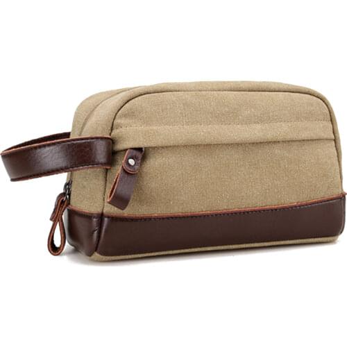 Men’ s Handbag Portable Multipurpose Canvas Bag Change Purse for Men Cluthes