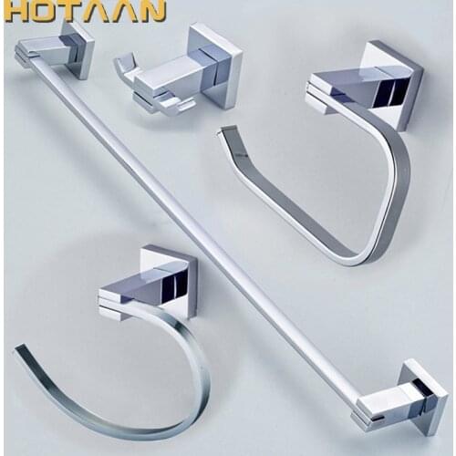 Stainless steel Bathroom Accessories Set,Robe hook,Paper Holder,Towel Bar,Towel Ring 4 pcs Bathroom Sets Chrome Color