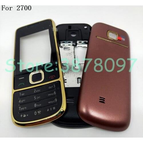 New For Nokia 2700 Housing Cover Door Frame + Battery Back Cover+Keypad+Logo Free Delivery