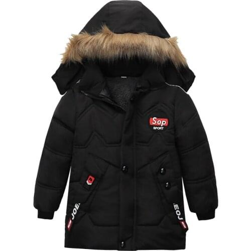 New boys coats and jackets size 2-5t age heavyweight husky winter autumn fall clothing thickening hood wool zipper