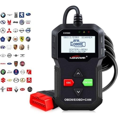 Professional OBD2 Scanner Car Diagnostic Scanner Tool KW590 Anto Code Reader Automotive Check Engine light tools Multi-Language