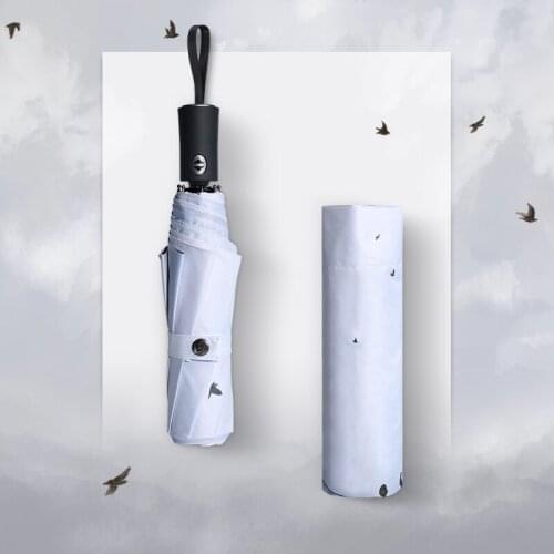 Fully Automatic Umbrella Open Close Rain Uv Protection Strong Windproof Rain Folding Ladies Parasol Students Korean Travel A6A