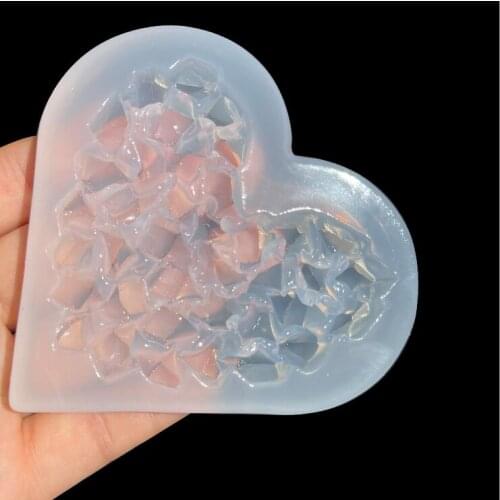 Transparent Silicone Mould Dried Flower Resin Decorative Craft DIY Love diamond crystal stone Mold Epoxy Resin Molds For Jewelry