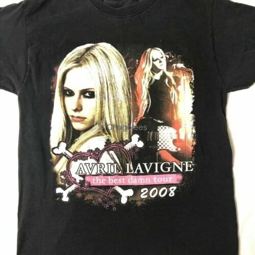 Reprint 2008 Avril Lavigne Tour All Size Reprinted Black Men T-shirt L941