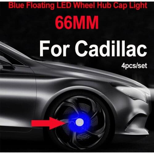 Silvery 4pcs 66mm Emblem Magnetic Suspension Led Floating Wheel Hub Center Cap for ATS BLS CTS EXT STS SLS SLR SRX XTS Esca