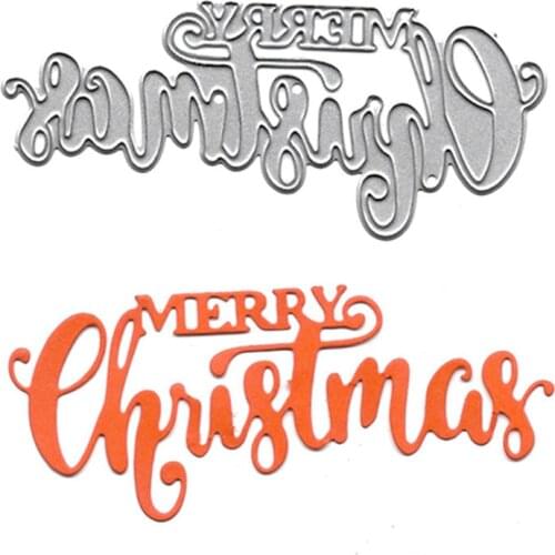 Words Crafts Die Cutting Dies Merry Christmas Cut Die Mold DIY Scrapbooking Album Paper Cardmaking Decor Stencil Clear Stamps