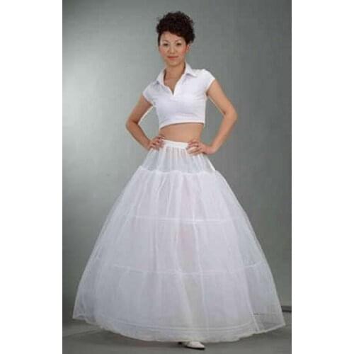 Sexy Gathered Romantic White 3 Hoop 2 Layer Wedding Dress Crinoline Petticoat