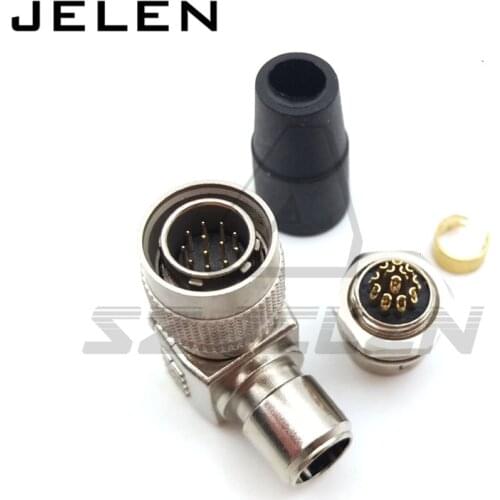 Hirose connector 12pin 90 degree elbow HR10A-10R-12S socket and HR10A -10p-12p plug , automation connector plug and socket