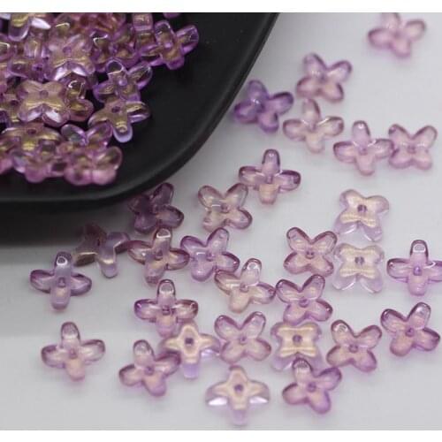 Hot 6x8mm Glass Flower Beads For DIY Handmade Material Decoration 50pcs High Quality Jewelry