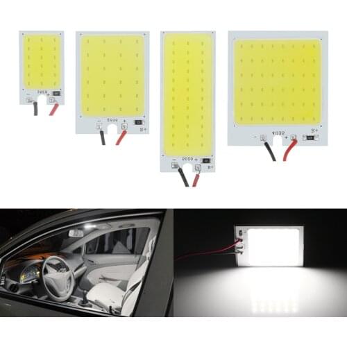 18/24/36/48 LED Panel Super White Car Reading Map Lamp 1210 smd Auto Dome Interior Bulb Roof Light with T10 Adapter Festoon Base