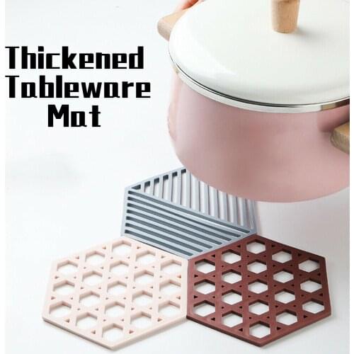 Thickened Tableware Insulation Mat Pad,Heat-insulated Bowl Pad,Drink Cup Bowl Hex Mat Coaster Non-slip Pad Kitchen Tools