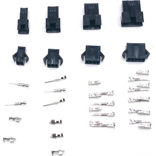 10 pair/lot SM 2.54mm 4 Pin Female and Male Housing Splice Terminals Jack Connector AWG 28-22 SM-4R JST Wire Adapter Blocks