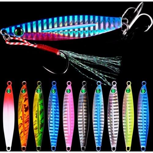 10pcs Metal Jig Bass Fishing Lures Saltwater Bait 7-40g Slow Jigging Lure Hard Artificial Baits Tuna Trolling Fishing Tackle