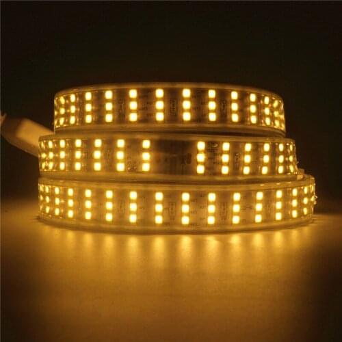 220V Waterproof Flexible LED Strip Lighting SMD 2835 Three Row 276leds/m Indoor Outdoor Soft String Light White & Warm white