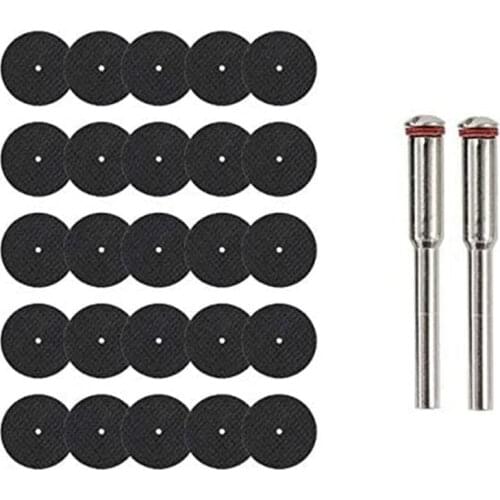 25Pcs 32mm Grinding Wheel with Mandrels for Rotary Tools Resin Cutting Disc Mini Circular Saw Blade Rotary Cut Off Wheel