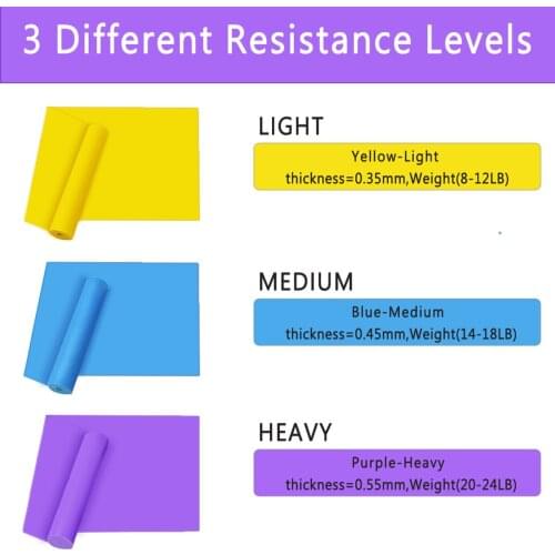3pcs/Set Home Fitness Stretch Yoga Straps Resistance Exercise Bands For Yoga Pilates Made From Premium TPE Folding And Portable