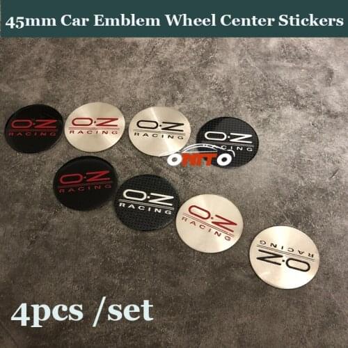 4pcs 45mm for Racing Car Wheel Hub Center Stickers Auto Emblem Wheels 3D Decal Label Logo Top Selling Car Accessories Styling