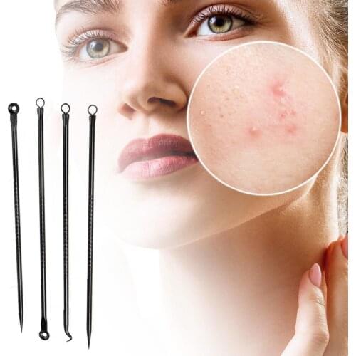 4Pcs/Set Acne Needle Portable Exquisite Stainless Steel Beauty Comedones Pimple Remover for Nose