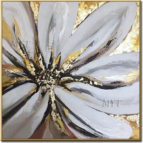 White Flowers Abstract Oil Painting Hand-painted Wall Art Home Decor Picture Modern Hand Painted Oil Painting On Canvas