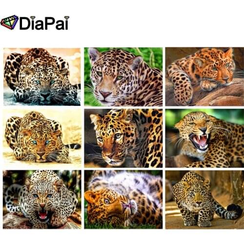 DIAPAI 5D DIY Diamond Painting 100% Full Square/Round Drill "leopard beast" 3D Embroidery Cross Stitch Home Decor