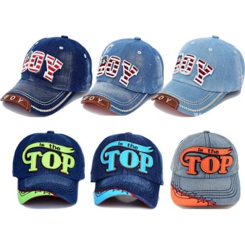 Spring Summer Baby Hat Boys Baseball Cap Kids Children Letter Snapback Caps Boy Jean Denim Cap Sun Hats baby boy baseball cap