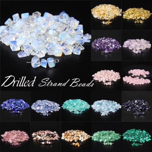 Natural Stone Beads Chips 5-8mm Crystal Turquolse Irregular Gravel Bead Accessories For Diy Jewelry Making With Hole 15" Strand