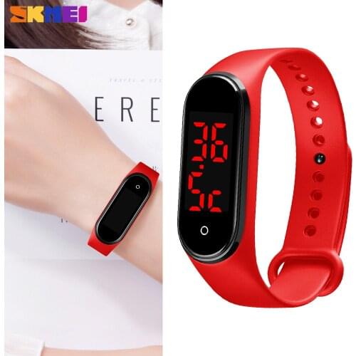 SKMEI LED Electronic Women Men Watch Digital Touch Screen Track Body Temperature Bracelet Clock Wristwatch Relogio Masculino