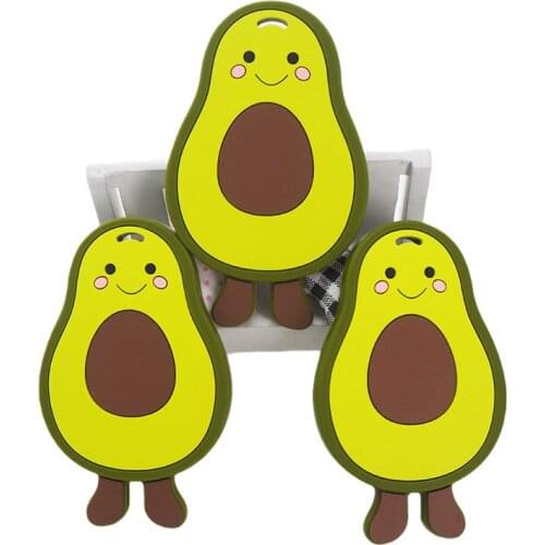 Chenkai 10PCS Silicone Avocado Teether DIY Nursing Chewing Baby Bite Teething Stage Gift Chain Pendant Necklace Toy Food Grade