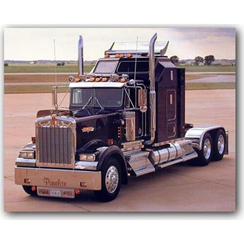 Black Kenworth Wall Decor Picture Panelite Big Rig Truck Art Print Poster