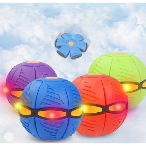 Childrens Outdoor Sports Toys Flying UFO Flat Throw Disc Ball With LED Light Toy Kid Outdoor Garden Game