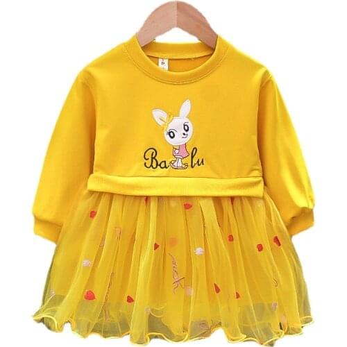2021 Spring Autumn Girl Dress Cotton Long Sleeve Childrens Dress Floral Kids Dresses for Girls Fashion Girls Princess Clothing