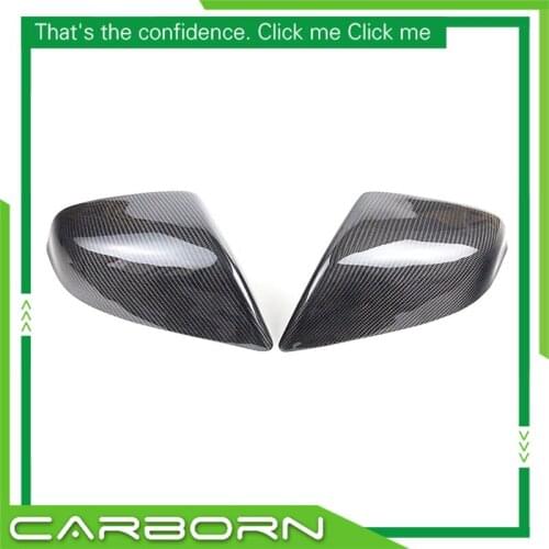 For Tesla 2014-2016 Model S 60 70 P85 P90D Add On/Replacement Style Gloss Black Carbon Fiber Body Side Rear View Mirror Cover